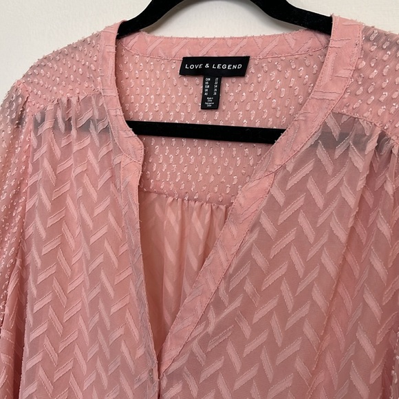 LOVE  & LEGEND 🌸 long sleeve Tops size US 22/ Tunic style / Salmon pink. - Picture 1 of 8